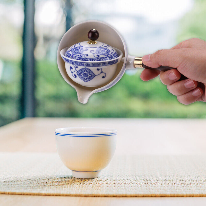 Chinese Gong Fu Tea Pot Set 360 Rotation Ceramic Tea Maker Infuser (01)