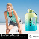Large Capacity Water Bottle Gradient Color Time Marker Designed (Green)