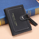 Folded Women Tassels PU Leather Handbag Girl Hasp Small Wallet Purse(Black)