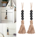 Rack Black With Tassels Closet Pendant Wood Bead Garland Hanging Decorations