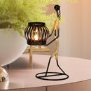 Nordic Mental Candlestick Abstract Character Statue Candle Holder Decor (H)