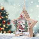 Wooden Star Pendant Christmas Tree LED Fairy Light Ornaments (Santa Claus)