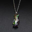 Mosaic Ladies Rainbow Chain Crystal Square Zircon Rhinestone Necklace