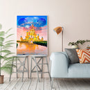 5D DIY Full Round Drill Diamond Painting Cartoon Castle Home Wall Art Craft Gift
