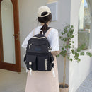 #A Simple Canvas Backpack Large Capacity College Student Hit Color Laptop School