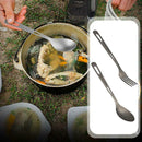 Portable Tableware Spork Set Titanium Fork Spoon Cooking Supplies Outdoor E6B4