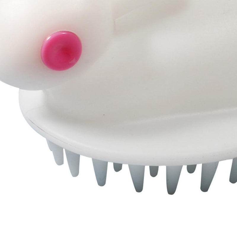Silicone Head Scalp Massage Brush Shampoo Hair Washing Bath Comb (White)