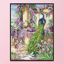 Full Embroidery DIY Canvas Stamped 11CT Cross Stitch Peafowl Flower Kit