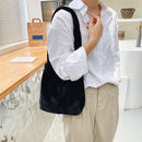 Retro Women Plush Leopard Love Shoulder Bag Autumn Winter Handbags (Black)
