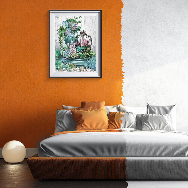 Painting By Numbers Flower DIY Oil Coloring Canvas Paint Drawing Pictures