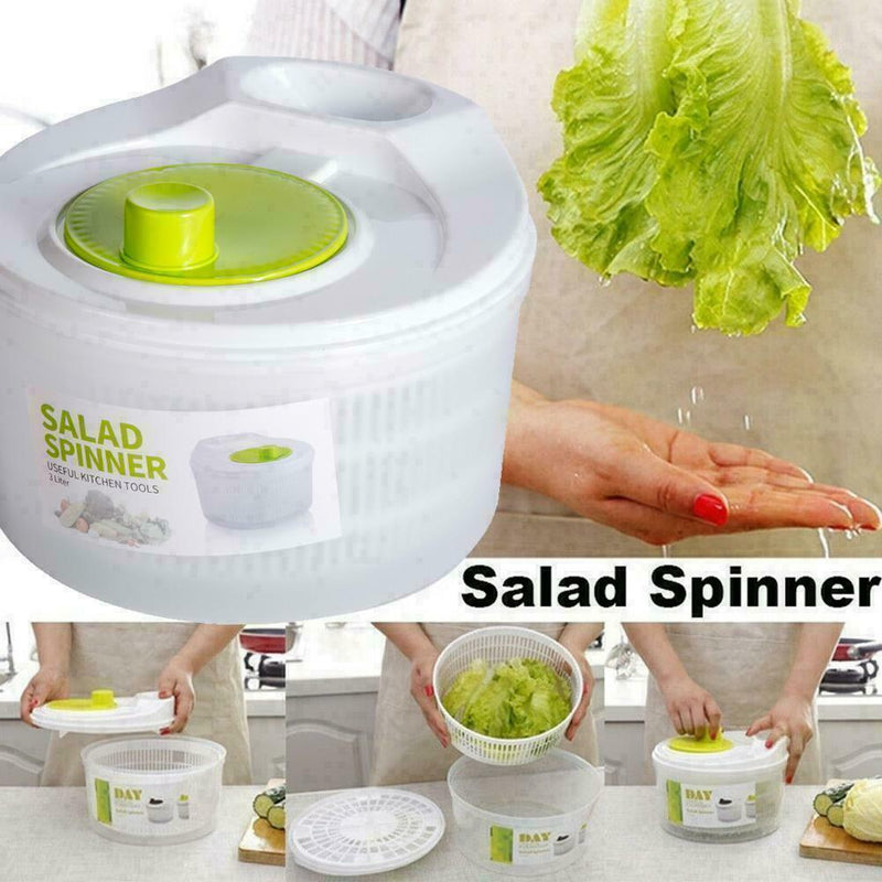 Plastic Large Salad Spinner Leaf Dryer Lettuce Vegs Drainer Dressing Water K9C5
