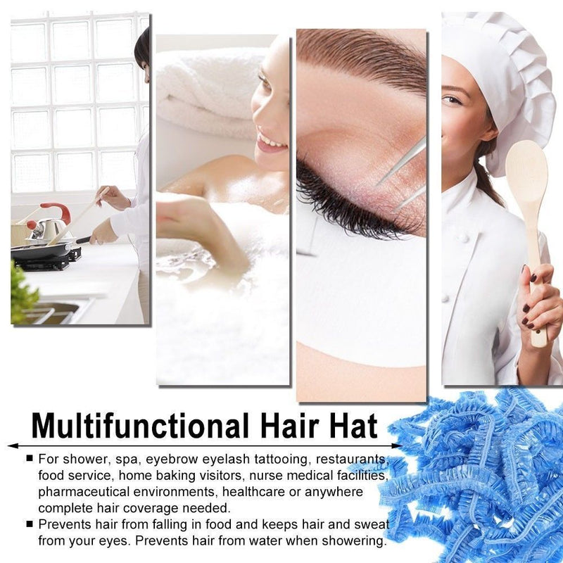 Disposable Plastic Eyebrows Tattoo Hair Net Caps Catering Hat Microblading