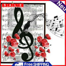 5D DIY Diamond Painting Music Notes Full Round Drill Mosaic Art Picture Kits