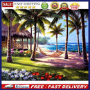 5D Full Square Drill Diamond Painting DIY Beach Coconut for Christmas Needlew