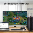 4K HDMI-compatible Switcher USB HUB KVM Switch for Keyboard Mouse Printer