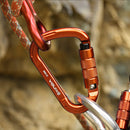 25KN Safety Auto Master Lock Carabiner Outdoor Climbing Buckle (Orange) Newly