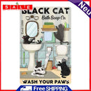 Washroom Black Cat Metal Plate Tin Sign Retro Iron Painting Wall Art Home Poster