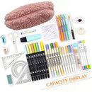 Stationery Storage Plush Pen Case Student School Cosmetic Organizer (Pink) Newly