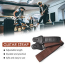 Adjustable Electric Guitar Strap Folk Picks Holder PU Leather Acoustic Bass Belt