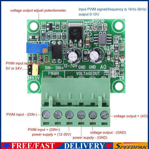 PWM to Voltage 0-10V Adjustable Digital Analog Signal Converter Module PLC #F