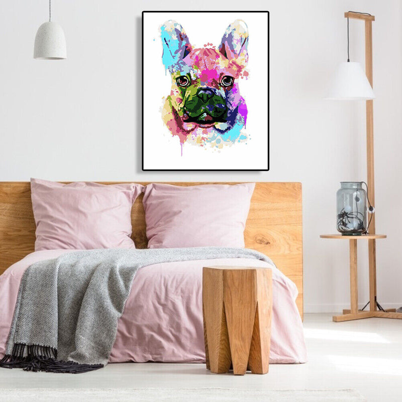 Painting By Numbers DIY Colorful Dog Canvas Oil Wall Art Picture Ornaments Kit