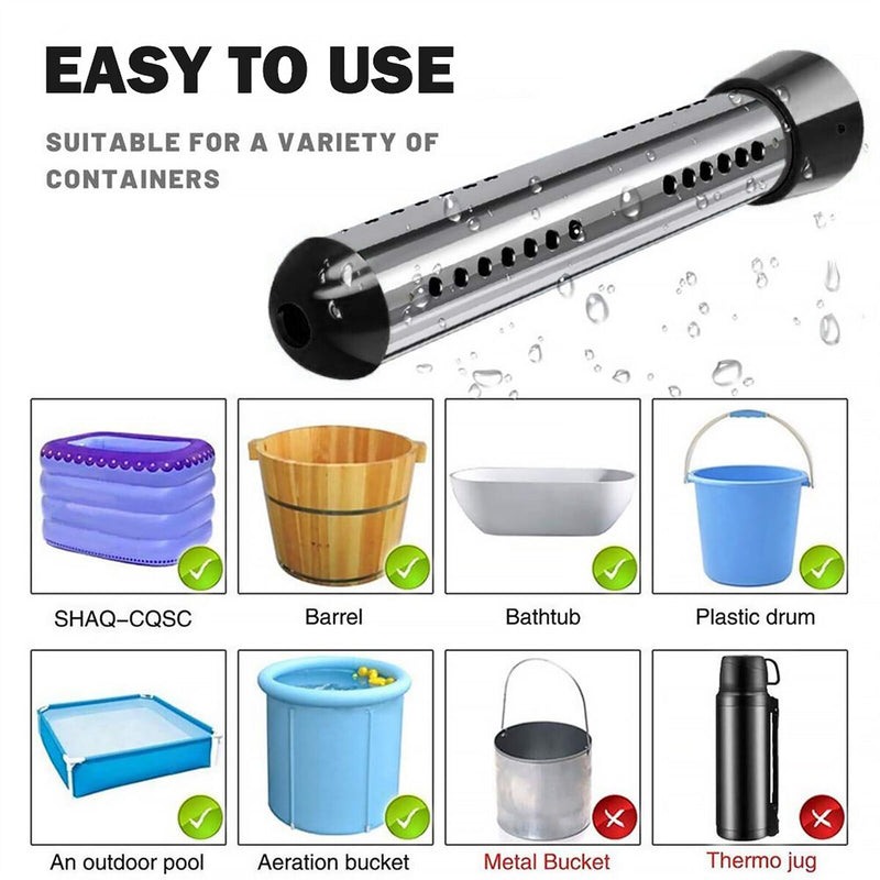 2500W/3000W Electric Water Heater Portable Bathtub Bucket Fast Heating Sticks