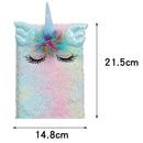 80 Pages Plush Cartoon Diary Notebook Stationery Gift School Supply (Blue) Newly