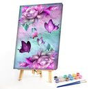 Flowers and Butterflies Oil Paint By Numbers DIY Handpainted on Canvas Wall Arts