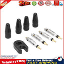 4pcs Presta Valve Stem Caps+ 4pcs Valve Cores+ Wrench Tool Kit (Black) Newly