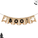 #A BOO Halloween Linen Pull Flag for Party Hanging Fireplace Decorations Bunting