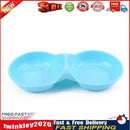 Dog Cat Double Bowl Puppy Food Water Feeder Pets Drinking Dishes (Blue) Newly