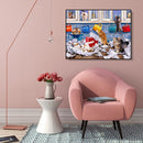 Painting By Numbers Kit DIY Naughty Cat Canvas Oil Wall Art Picture Ornamen