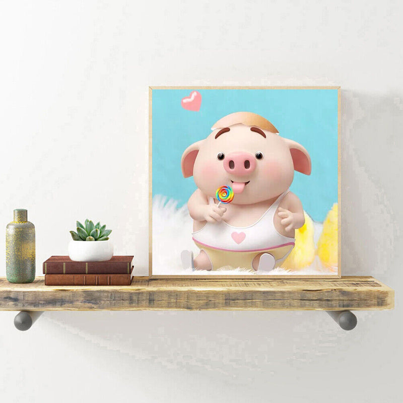 5D DIY Full Drill Diamond Painting Yummy Cartoon Pig Cross Stitch Embroidery Kit