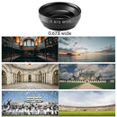 5 in 1 Wide Angle Macro Fisheye 2X Lens Polarizer Mobile Phone Set (Black) Newly