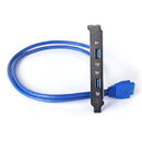 Motherboard USB 3.0 20 Pin to Dual USB3.0 Back Panel Expansion Baffle Cable