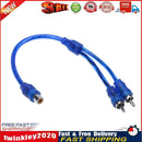 1pc 30cm 2 RCA Male to 1 RCA Female Copper Aluminum Cable for Car Audio Newly