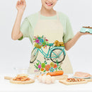 Kitchen Linen Apron Bike Print Home Restaurant Cooking Baking Bib Oil-proof