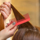Wide Tooth Combs Detangling Reduce Hair Loss Salon Brush Hair Care (Red)