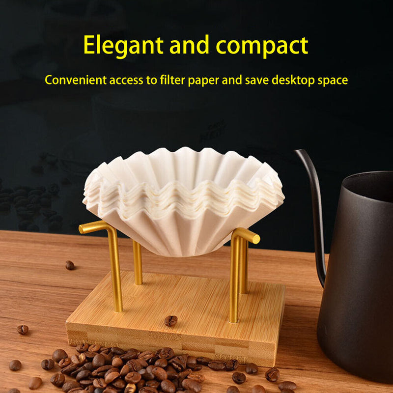 Wooden V60 Filter Paper Rack Hand Drip Coffee Cake Filter Paper Holder (D)