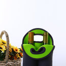 2 Bottles Neoprene Cooler Wine-bottle Bag Protective Cover (Green+Black)