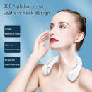 Mini Neck Fan USB Rechargeable Bladeless Fan Neck Air Conditioner (White)