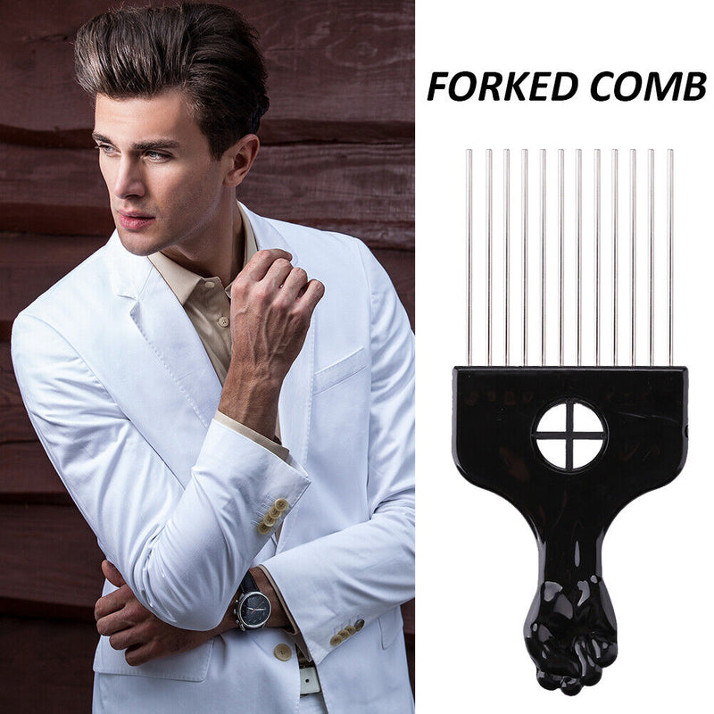 Wide Teeth Metal Comb Stainless Steel Hair Cutting Styling Barbers Trimming
