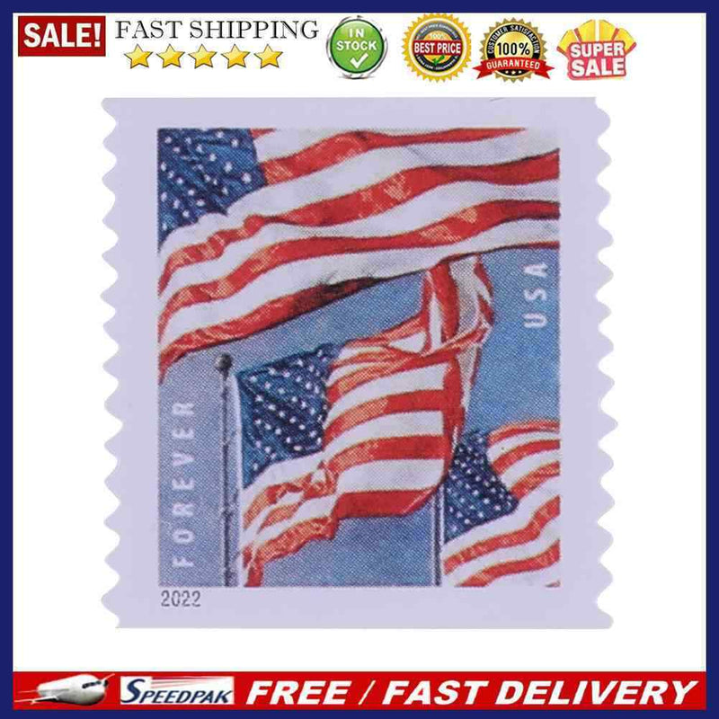 1 Roll 100 Labels American Flag Stickers Patriotic Adhesive Tag Seals Stick