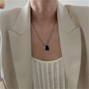 Women Double Chain Bear Pendant Necklace Clavicle Chain Pendant Choker Charm