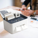Tissue Box Napkin Holder Remote Control Home Storage Desk Organizer (Blue) Newly