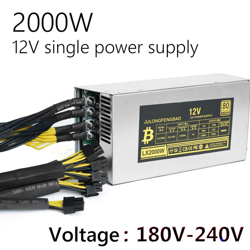 2000W Desktop Power Supply High Efficiency for BTC Bitcoin ETH Ethereum Mining