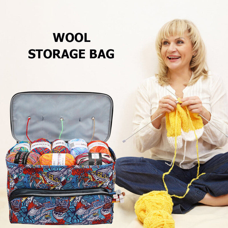 Yarn Storage Bag Large Knitting Tote for Thread Crochet Hooks Needles Organ