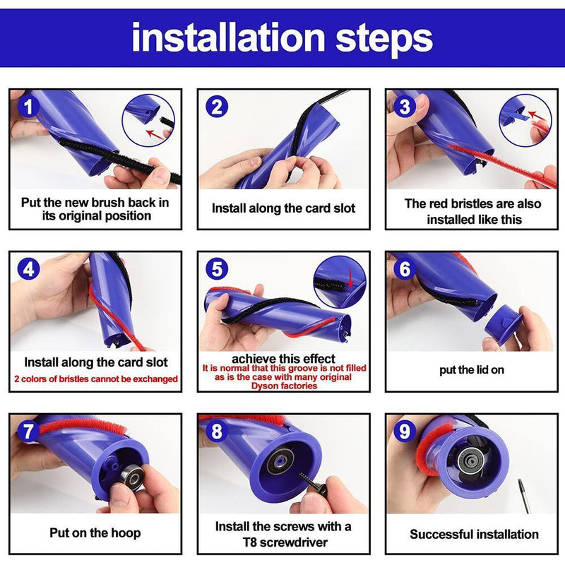 Part Soft Plush Strips Vacuum Cleaner Strips Rolling Brush Strips For Dyson