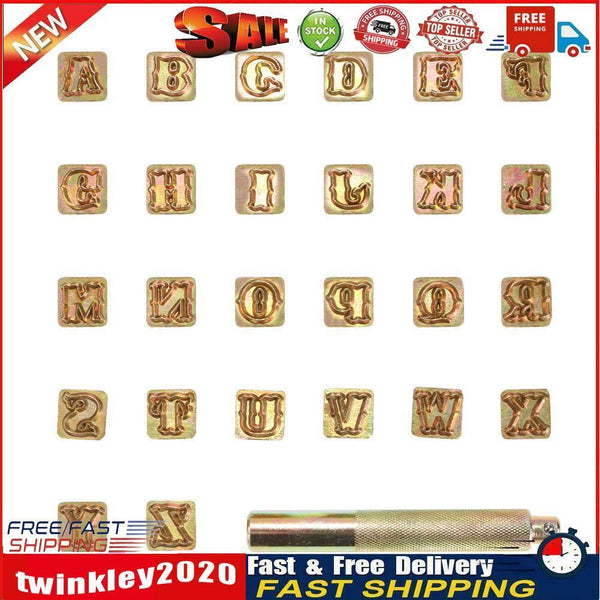 26pcs Steel Printing Punch Alphabet Letter Stamp Set Metal Leather Tools Newly