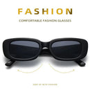 Rectangle Sunglasses for Women UV Protection Travel Beach Eyewear (Black)
